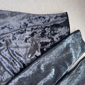 Beyond Yoga Womens‎ Crushed Velvet Sparkle Legging Size Small Black Athleisure